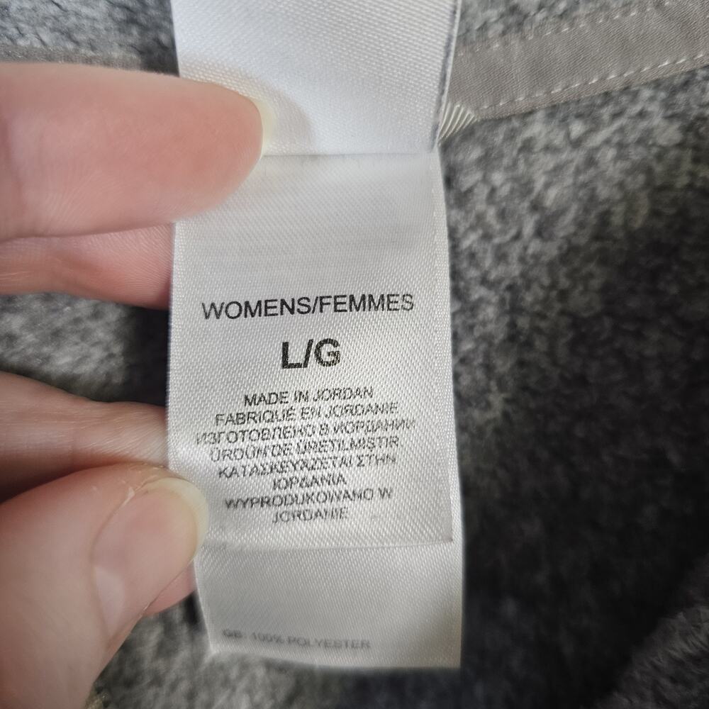 The North Face Hoodie Womens Large Gray 1/2 Zip Pullover Sweater Fleece Hiking - Picture 4 of 5